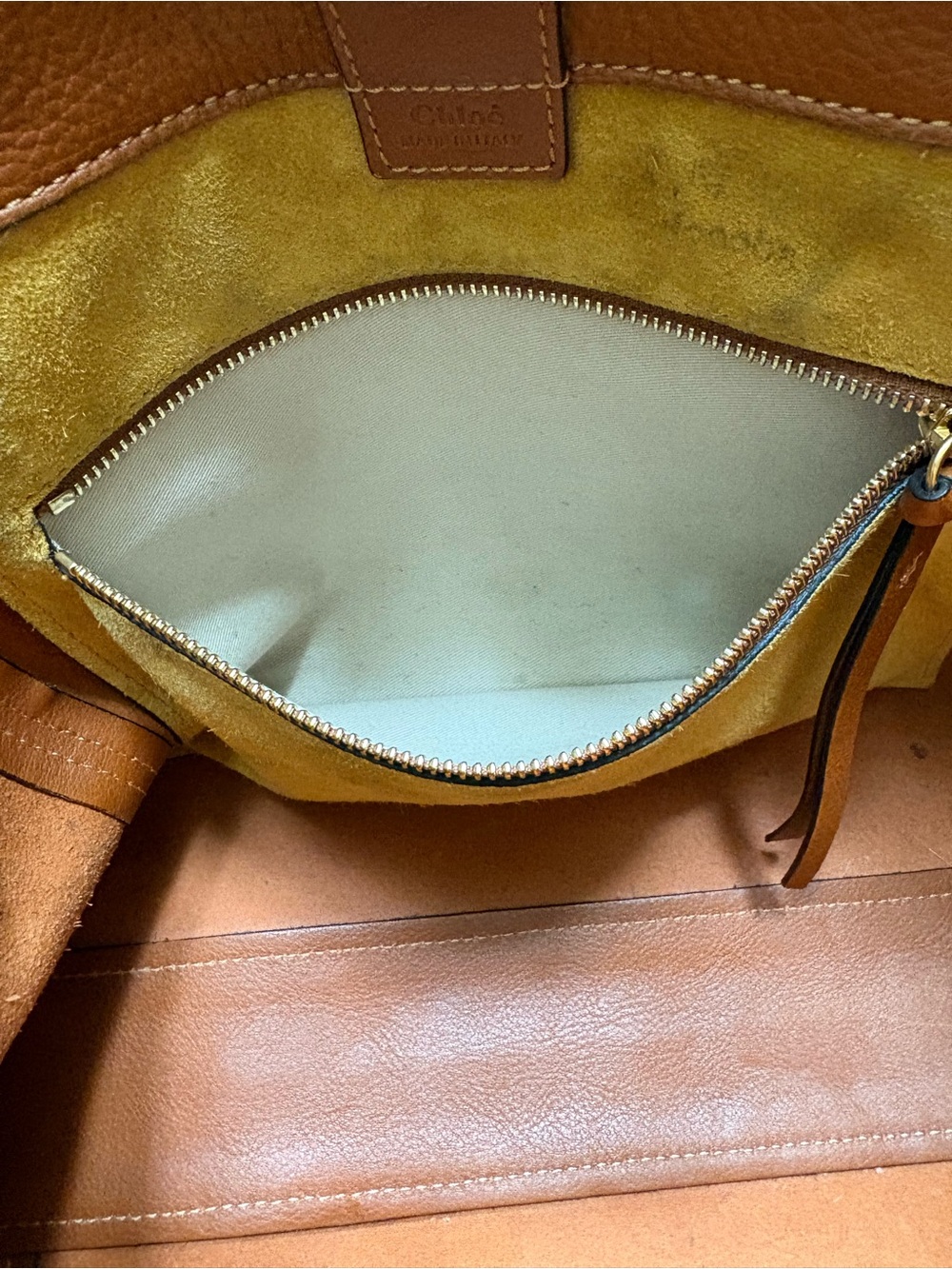 Chloé Milo Cognac Brown Leather Shoulder Tote - Picture 12 of 14